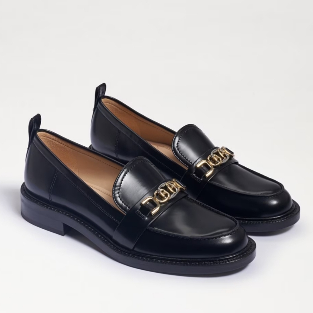 Sam Edelman Black Leather Loafers. See Measurements